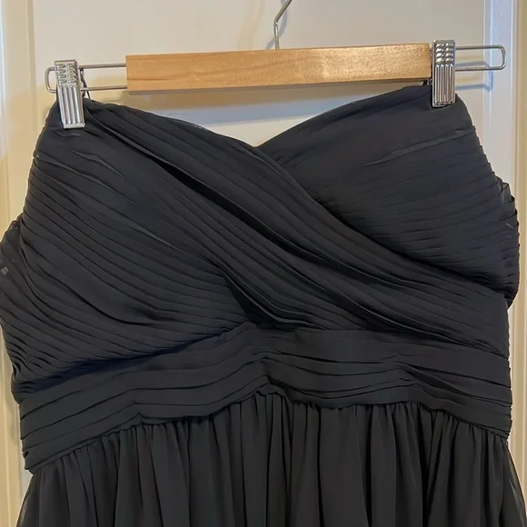 Eliza J strapless pleated front high low chiffon gown - Picture 2 of 7